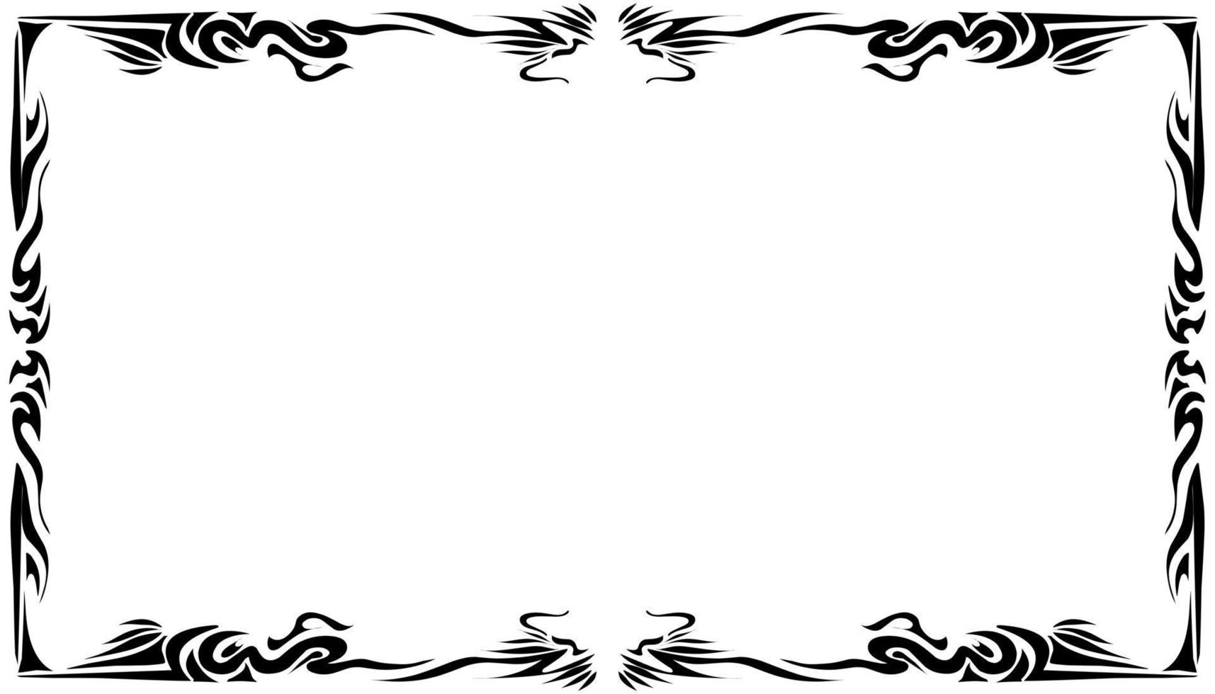 Illustration of a photo frame with a tribal design vector