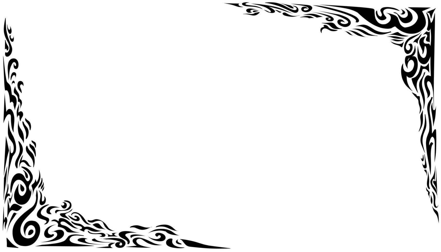 Illustration of a photo frame with a tribal design vector