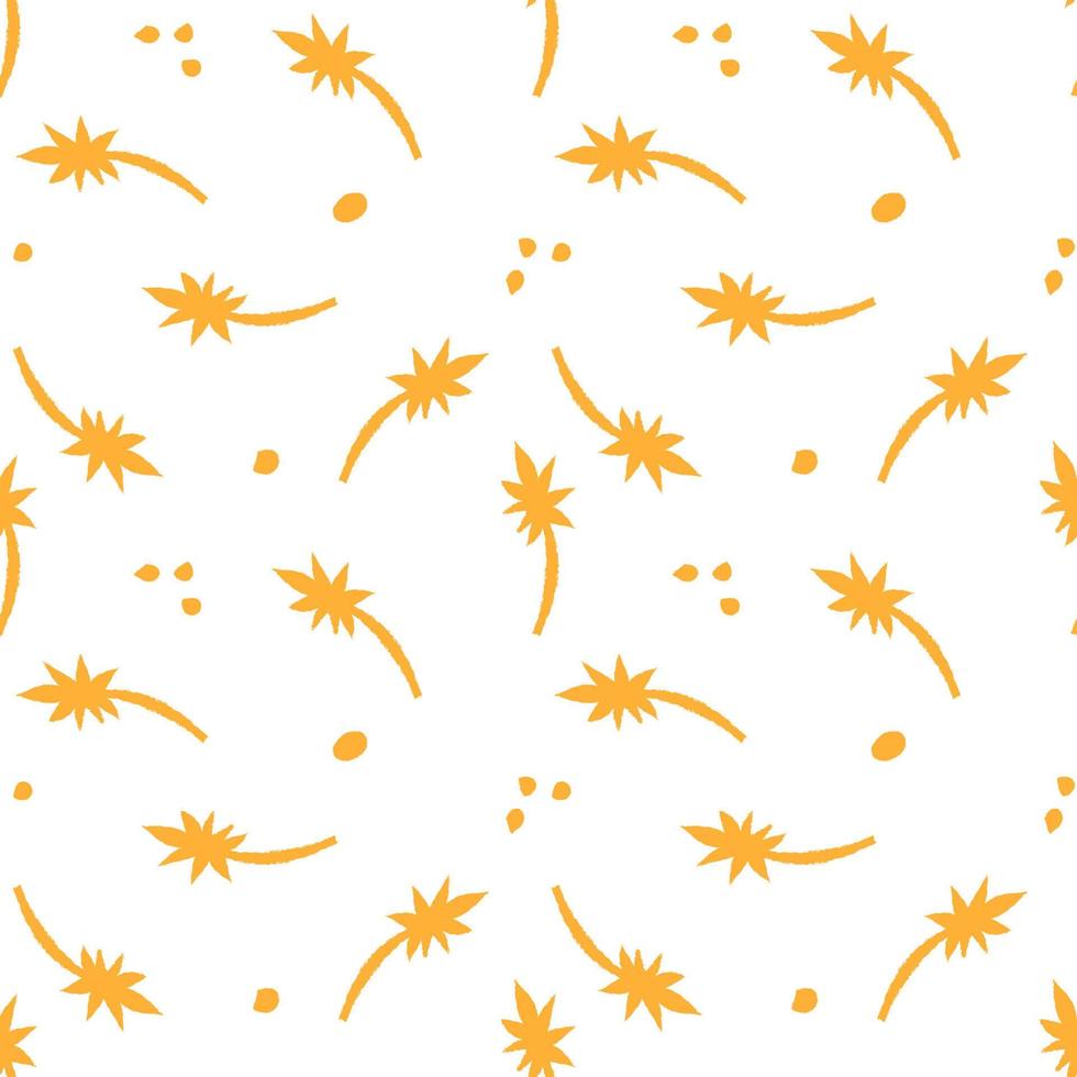 Vector simple abstract seamless pattern with yellow stars isolated on white