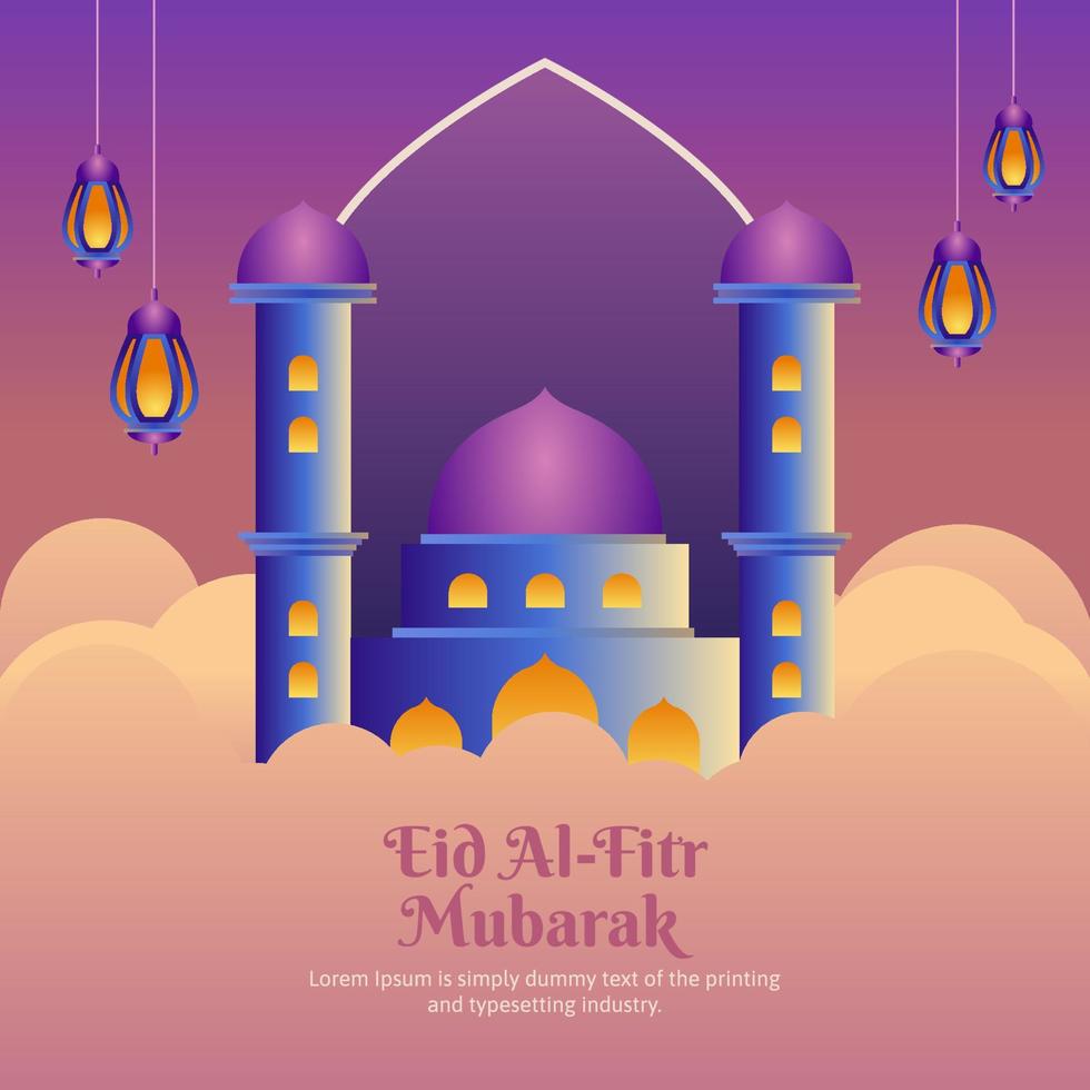 publicación de eid mubarak en las redes sociales vector