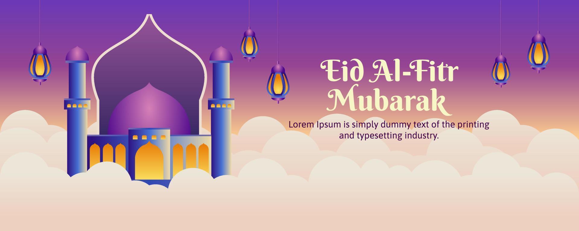 eid Mubarak vector social medios de comunicación bandera