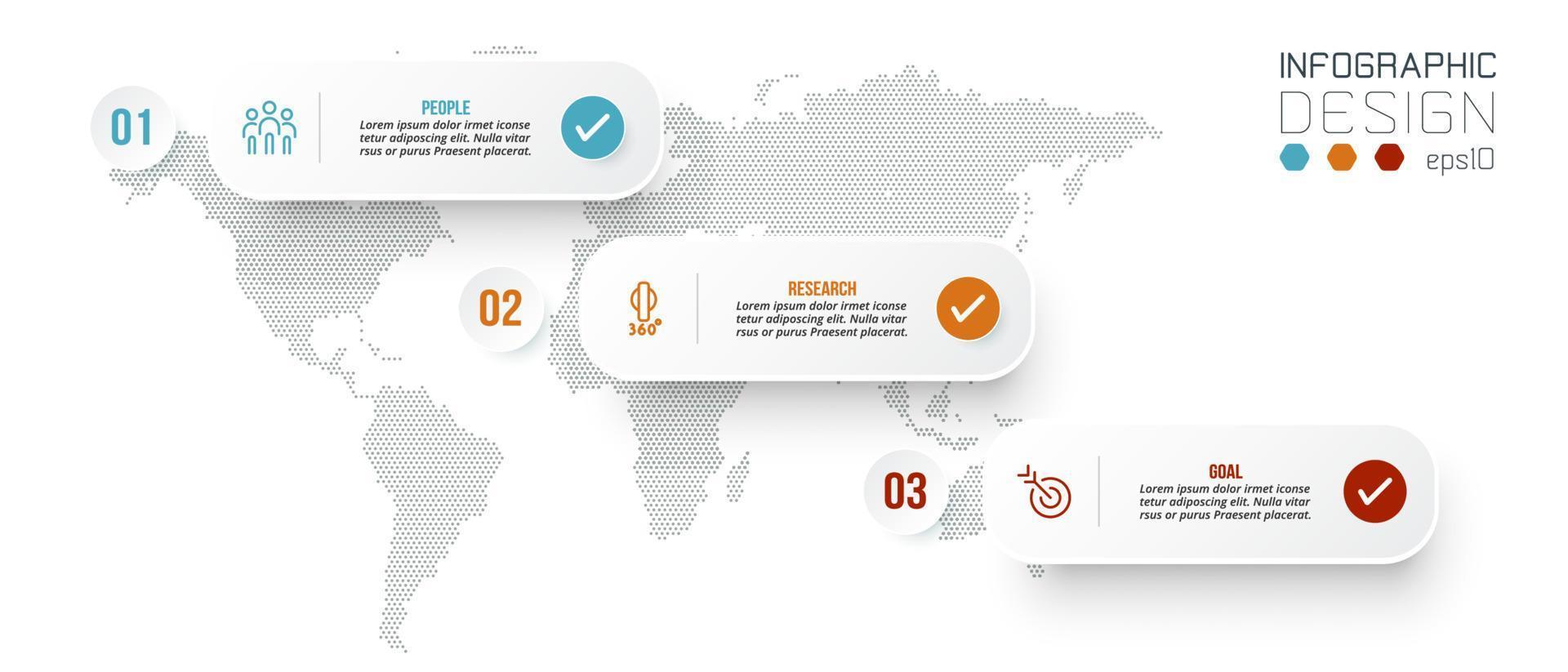 Infographic template business concept with step. vector