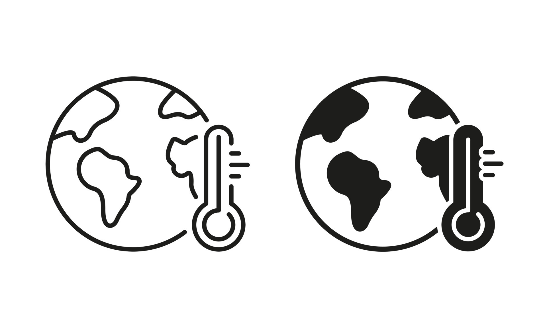 Earth Behind A Thermometer On White Background, Global Temperature