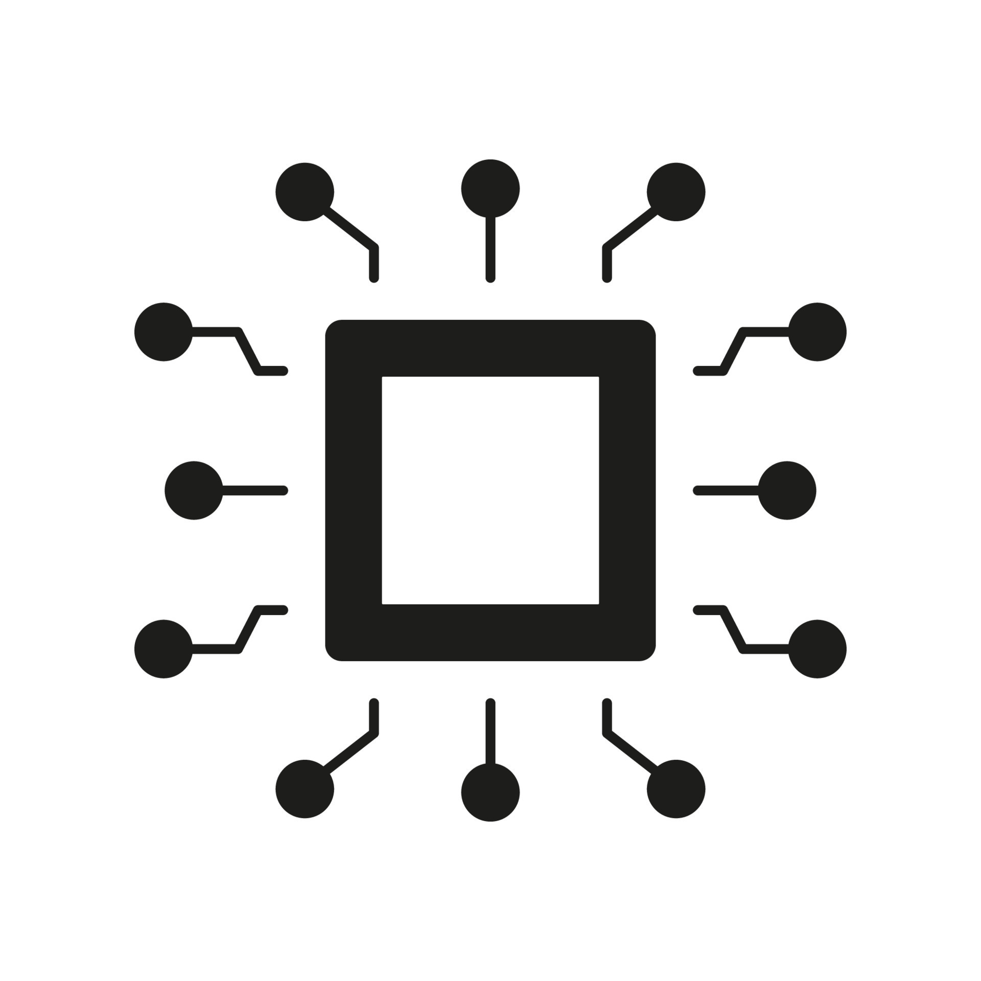 Central Processing Unit Silhouette Icon. Micro Chip Board, Digital ...