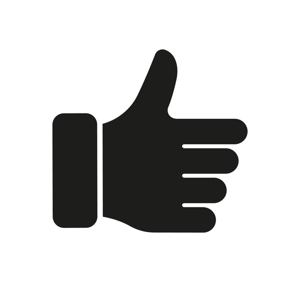 Like Solid Sign. Approve, Confirm, Accept, Verify Symbol. Finger Up Gesture, Good, Best Gesture Sign in Social Media Silhouette Icon. Thumb Up Glyph Pictogram. Isolated Vector Illustration.