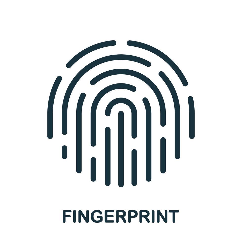 Fingerprint Line Icon. Unique Finger Print ID, Human Biometric Identity Linear Pictogram. Thumbprint Outline Sign. Criminal Identification Symbol. Editable Stroke. Isolated Vector Illustration.