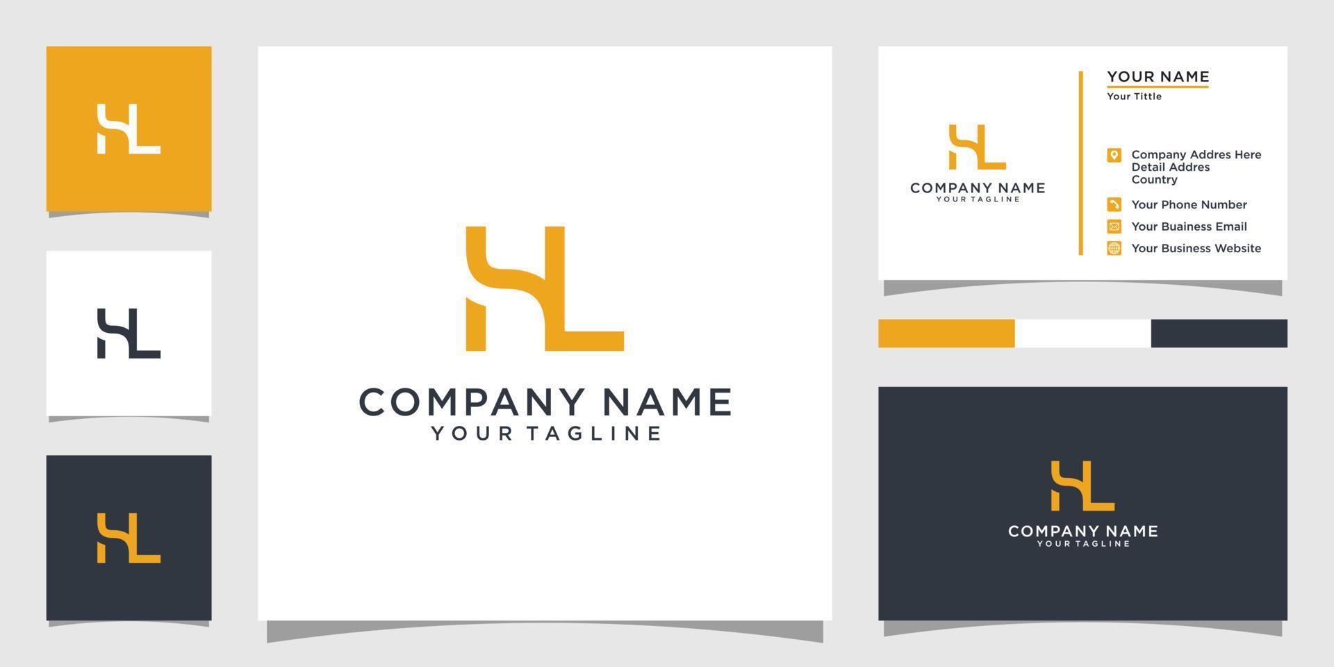 HL or LH initial letter logo design vector
