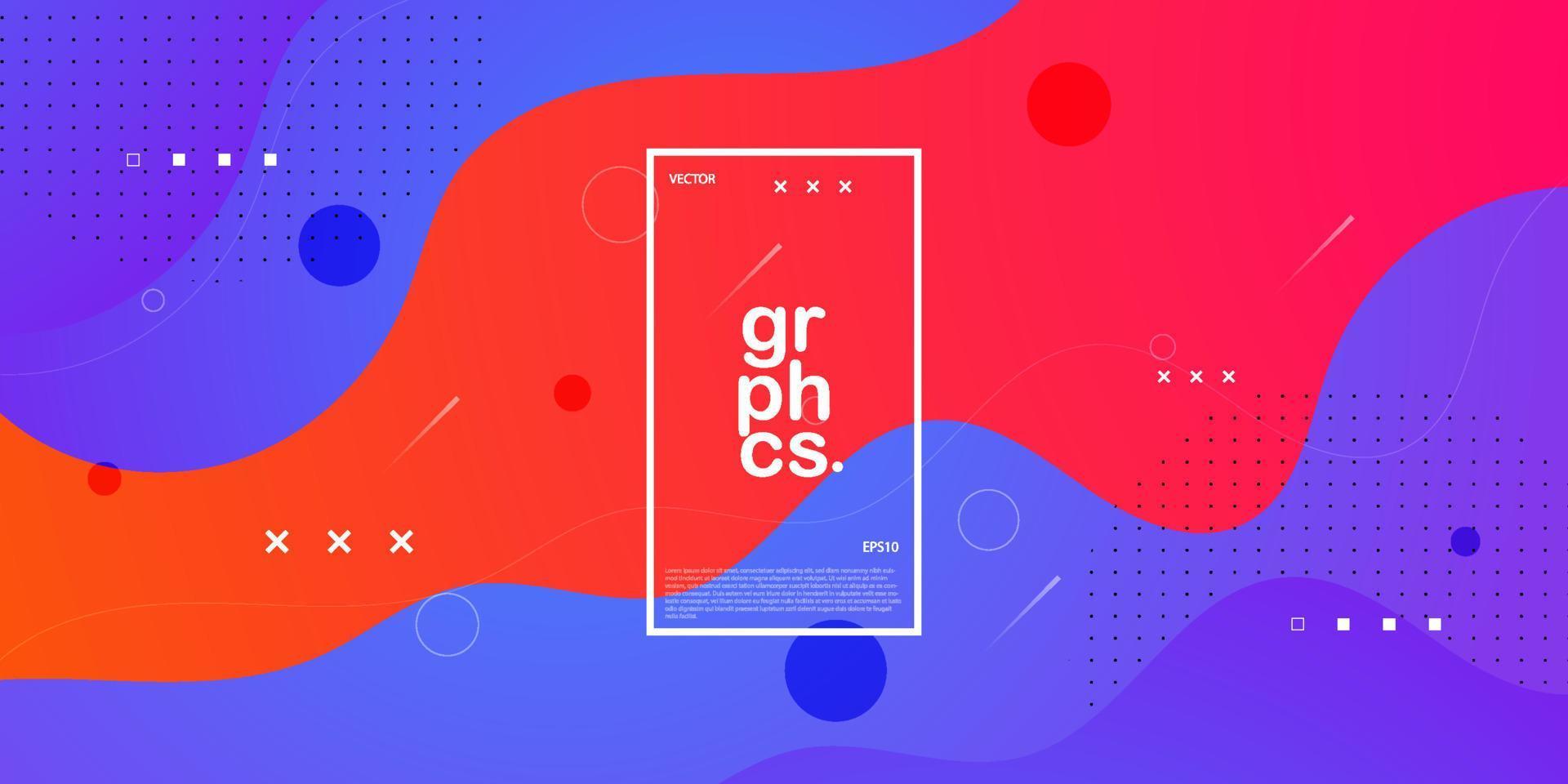 Modern colorful orange and blue purple gradient geometric business banner design. creative banner design with wave shapes and lines for template. Simple horizontal banner. Eps10 vector