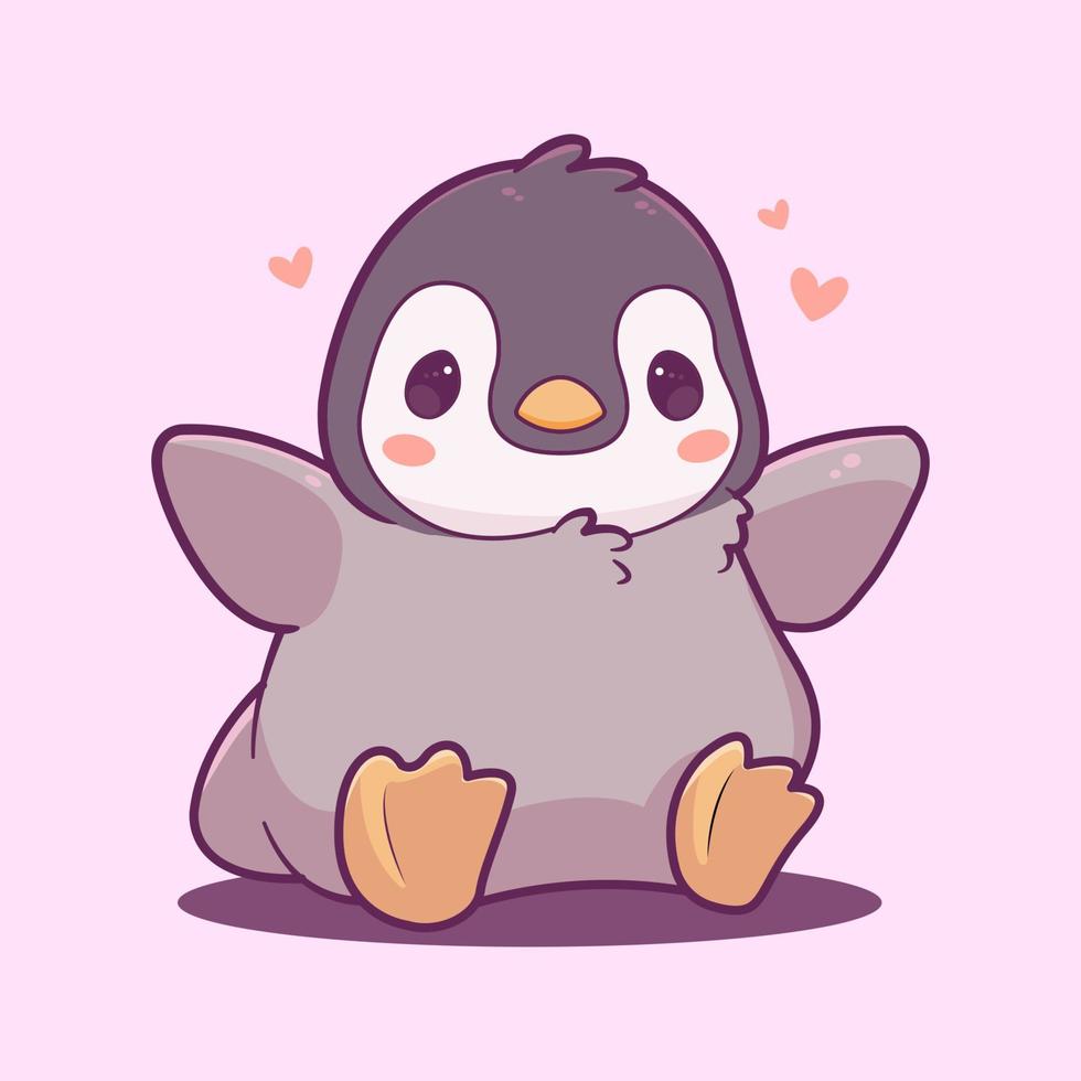 Cute Baby Penguin Illustration Vector