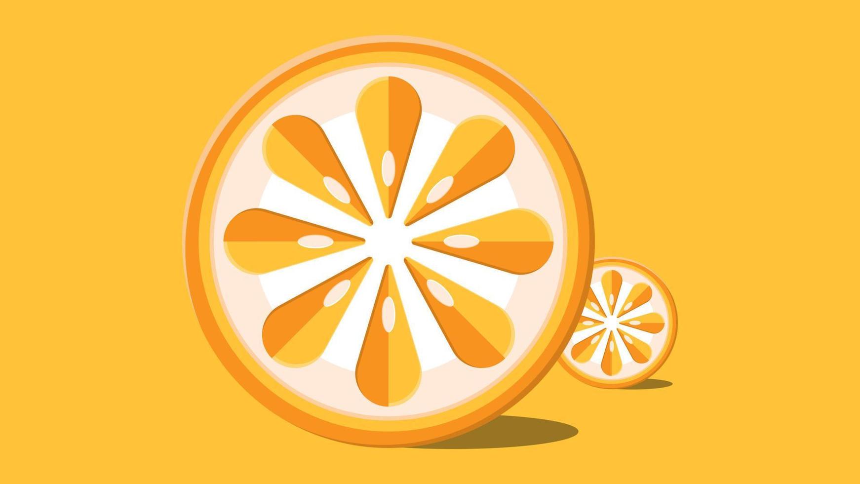 Simple Flat Orange Fruit Illustration Vector