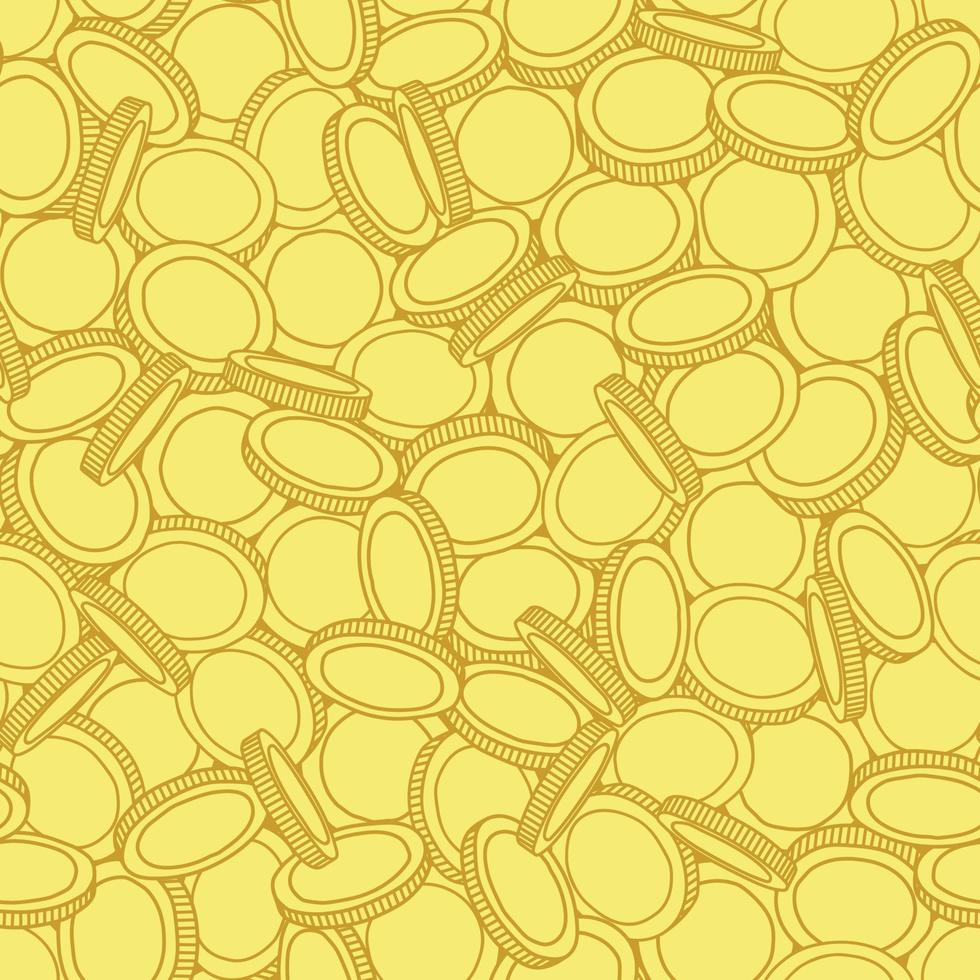 Seamless pattern full of gold coins to represent wealth vector