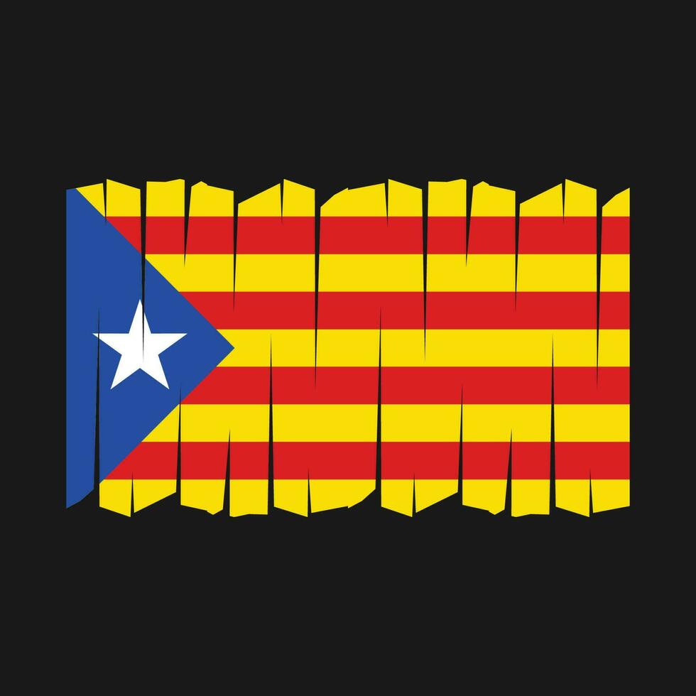Catalonia Flag Brush Vector