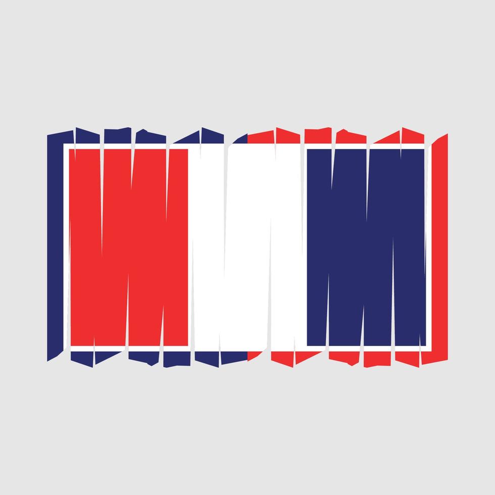 France Flag Brush Vector