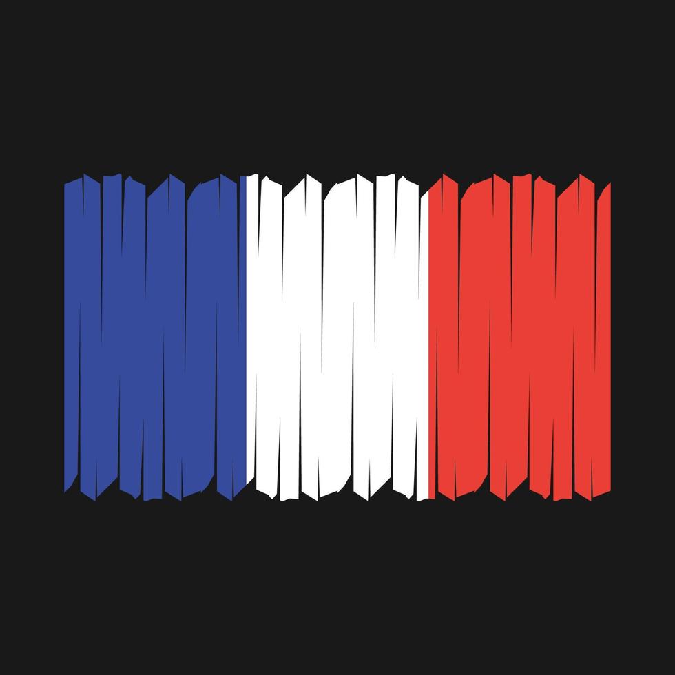 France Flag Brush Vector