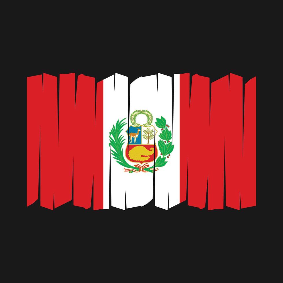 Peru Flag Brush Vector