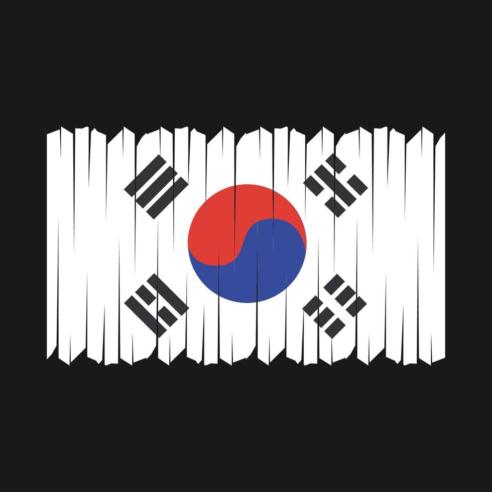 South Korea Flag Brush Vector