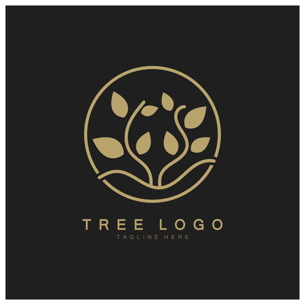 logotipo de árbol abstracto para bosque y naturaleza de parque. con una combinación de elementos de línea .vector para diseños de negocios, agricultura, conceptos ecológicos, vegetación y belleza natural. vector