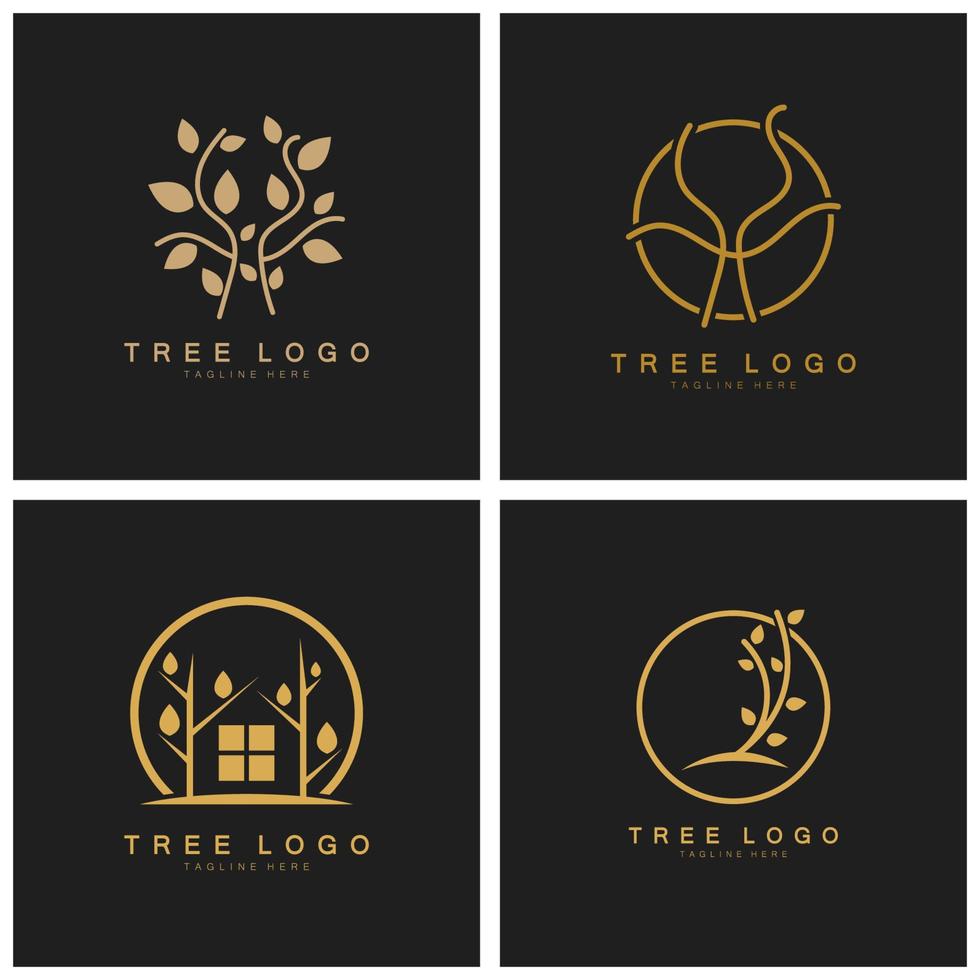 Abstract tree logo for forest and park nature.with a combination of .vector line elements for business designs, agriculture, ecological concepts, greenery and natural beauty. vector