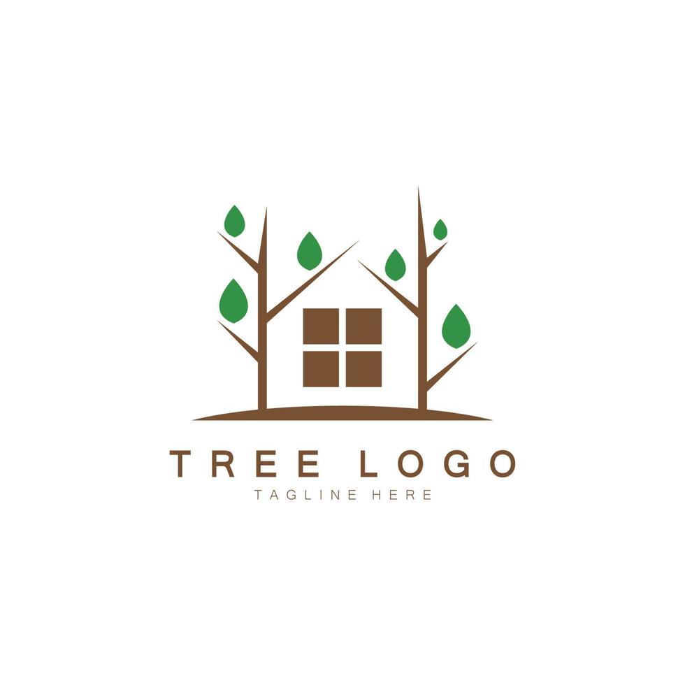 logotipo de árbol abstracto para bosque y naturaleza de parque. con una combinación de elementos de línea .vector para diseños de negocios, agricultura, conceptos ecológicos, vegetación y belleza natural. vector