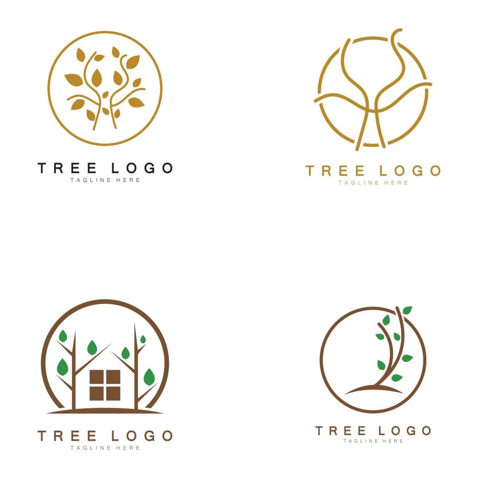 logotipo de árbol abstracto para bosque y naturaleza de parque. con una combinación de elementos de línea .vector para diseños de negocios, agricultura, conceptos ecológicos, vegetación y belleza natural. vector