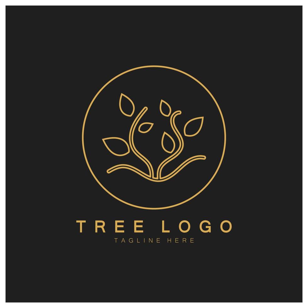 logotipo de árbol abstracto para bosque y naturaleza de parque. con una combinación de elementos de línea .vector para diseños de negocios, agricultura, conceptos ecológicos, vegetación y belleza natural. vector