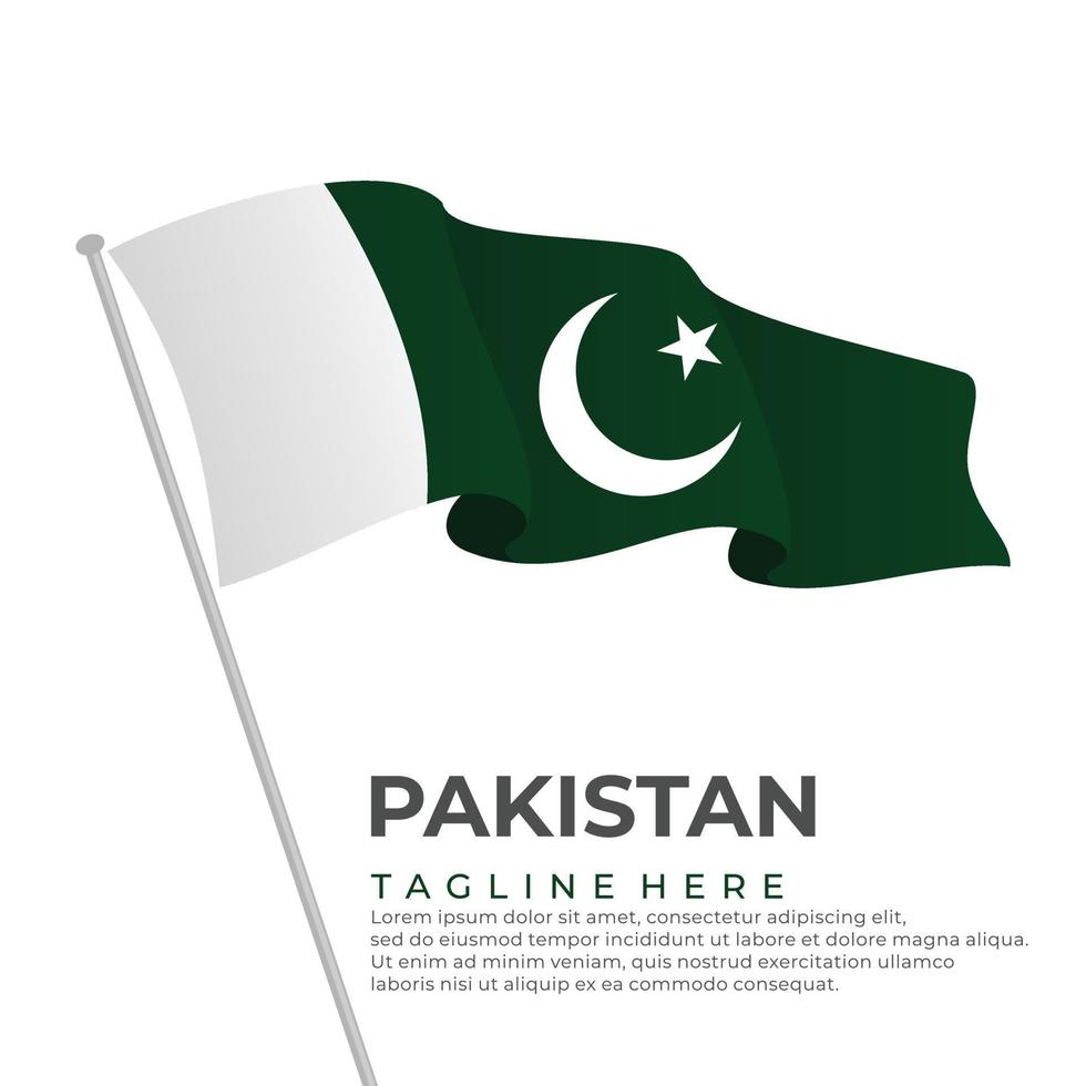 Template vector Pakistan flag modern design