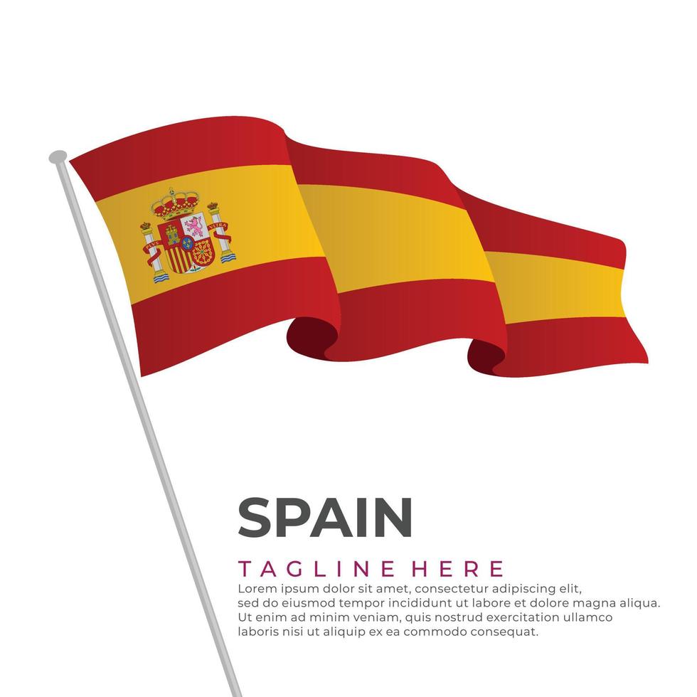 Template vector Spain flag modern design