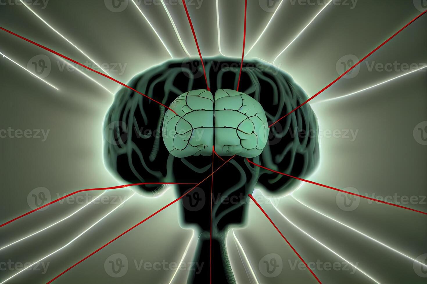 Mind control, brain with strings, manipulation and dictator concept