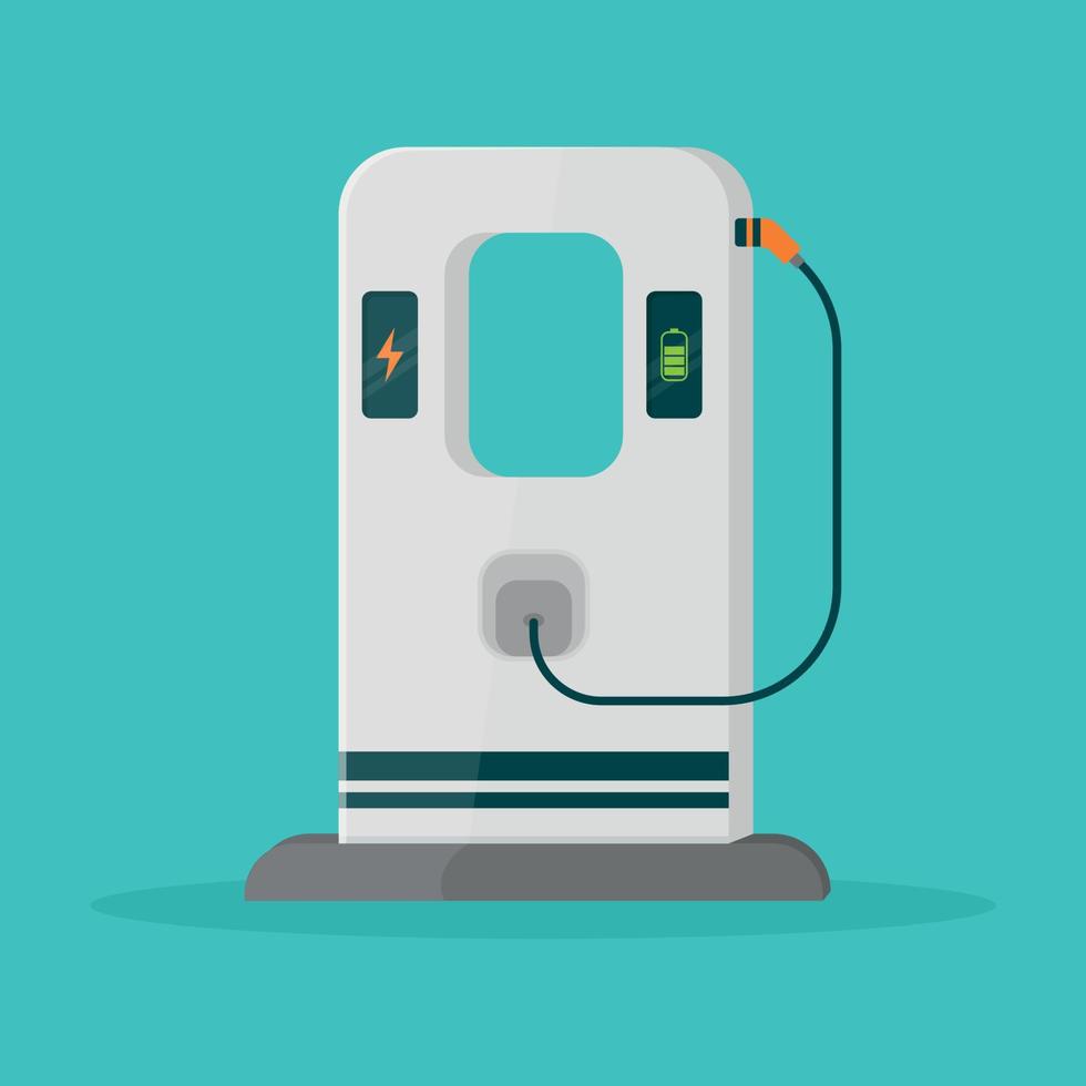 Electric car charging station, EV charger vector illustration