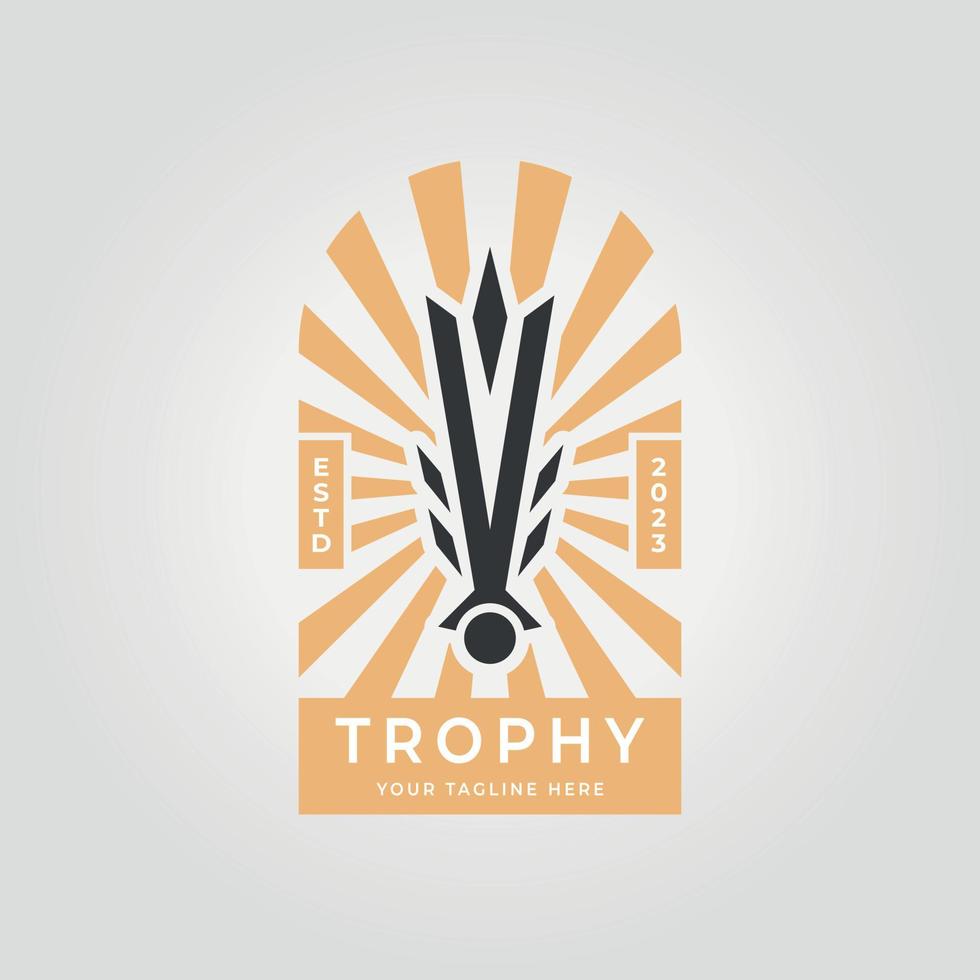 emblem badge luxury trophy logo icon design background vector illustration