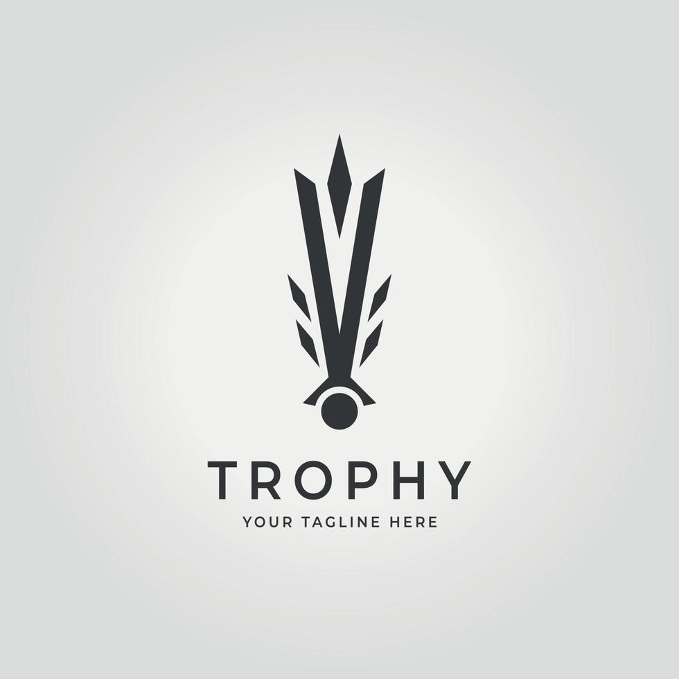 modern trophy games logo icon vector design illustration vintage old