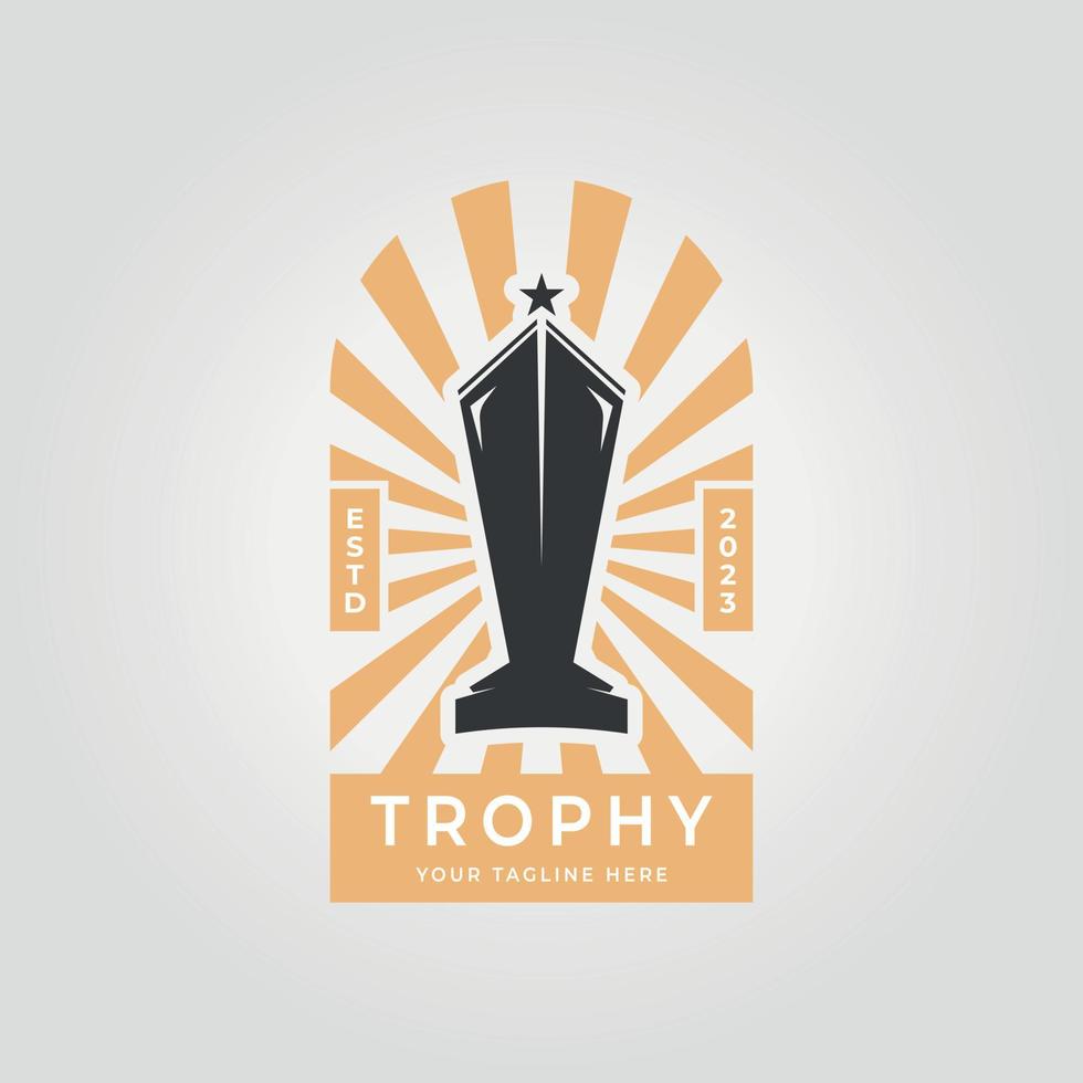 emblem background trophy logo icon design illustration design vintage old vector
