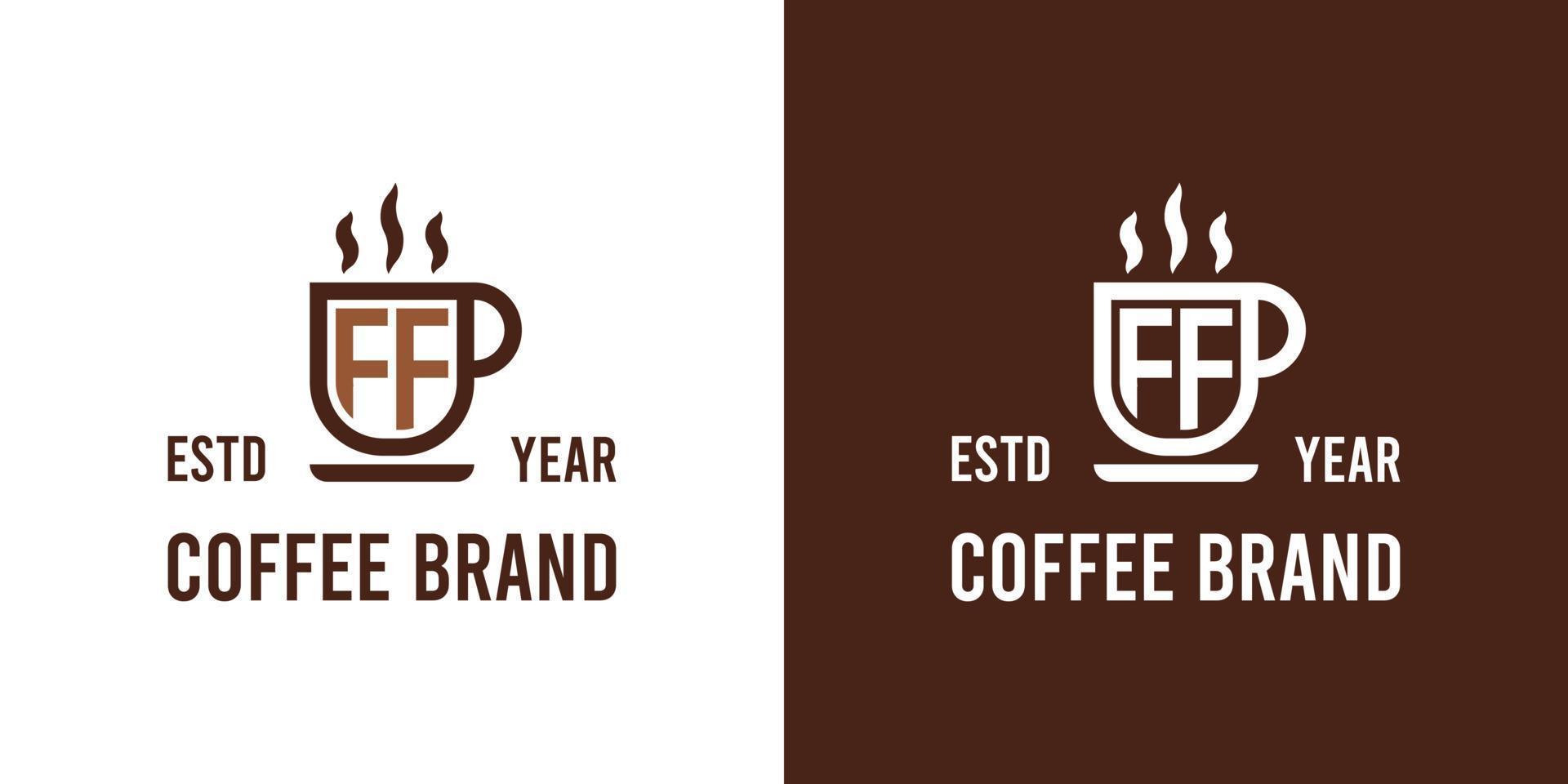 Letter FF Coffee Logo, suitable for any business related to Coffee, Tea, or Other with FF initials. vector