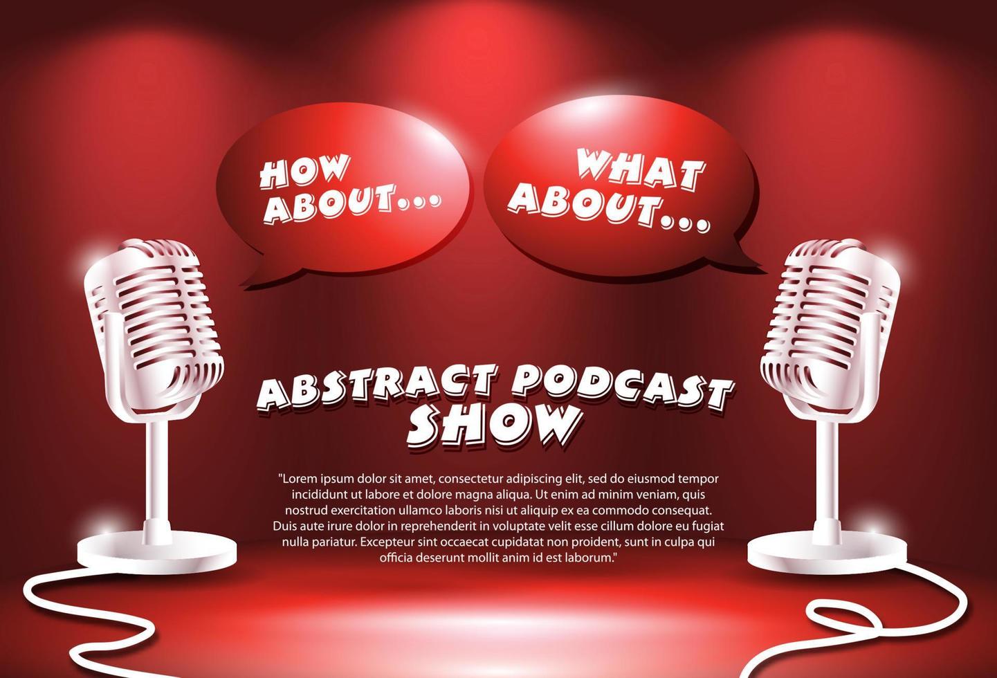 Microphone on Gradient background, broadcasting or podcasting banner vector