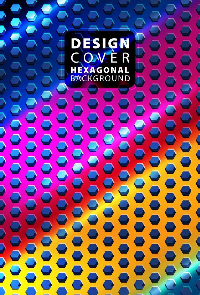 Abstract color light hexagon line in dark modern luxury futuristic background vector illustration