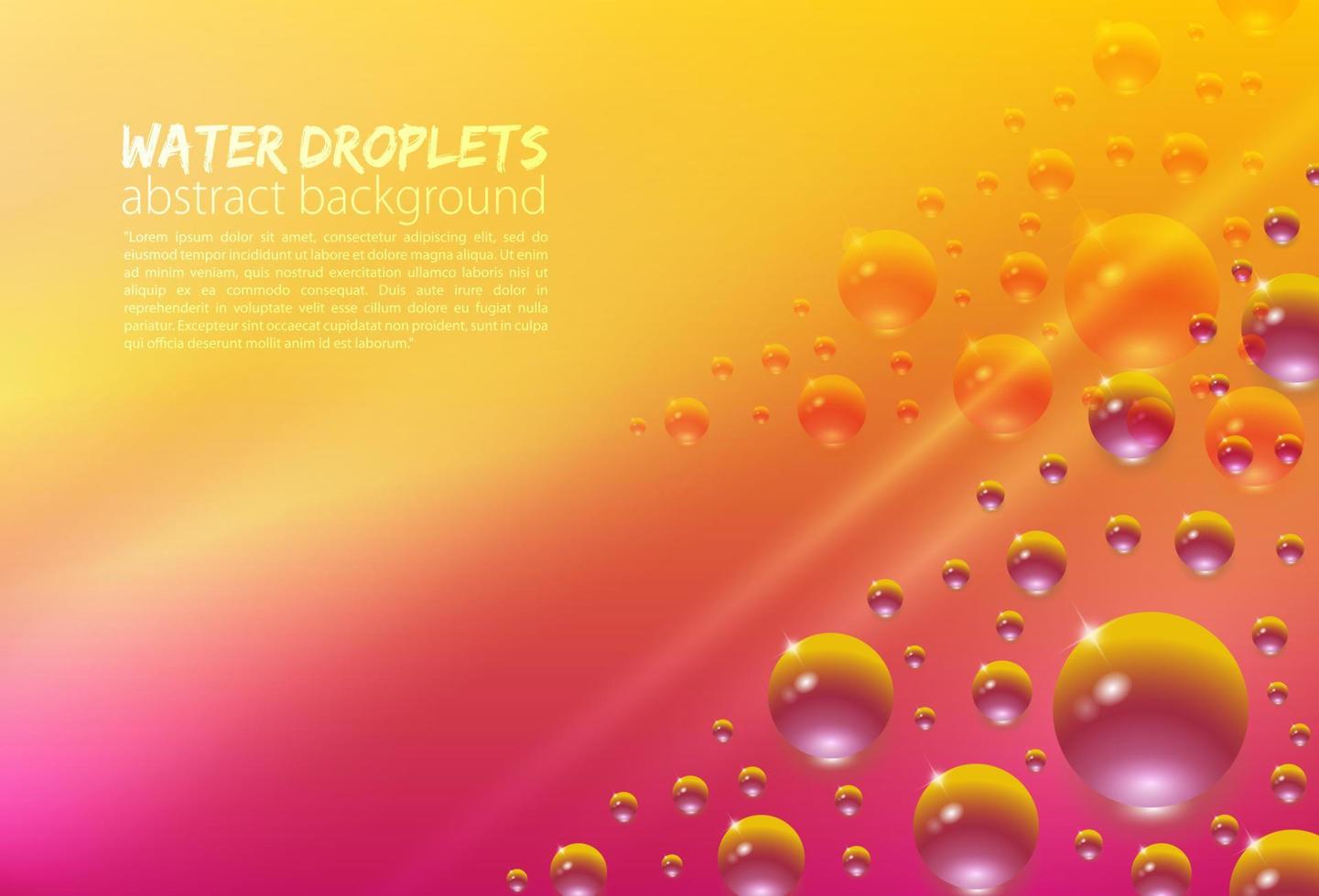 realistic water drops with reflection isolated on gradient color background vector