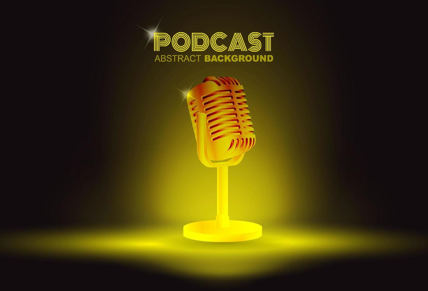 Microphone on Gradient background, broadcasting or podcasting banner vector