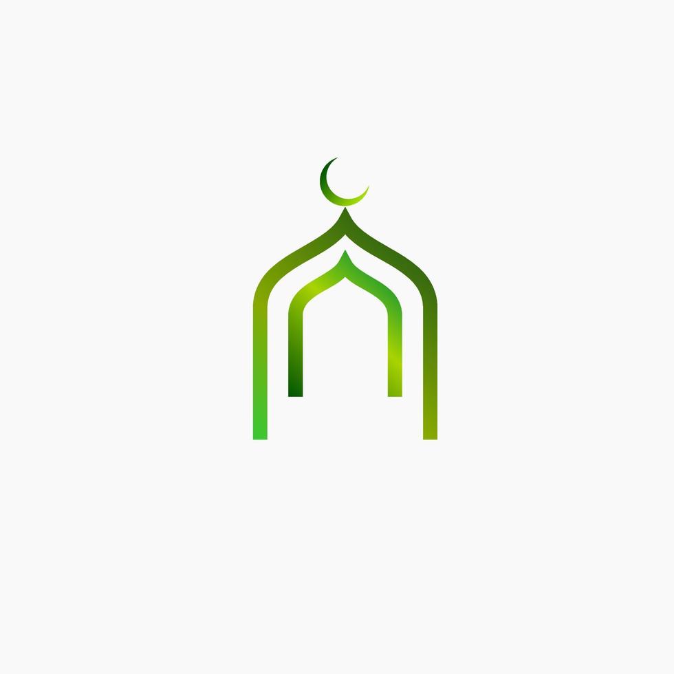 Mosque bagde logo vector icon symbol illustration. islamic ornament style design with gradient