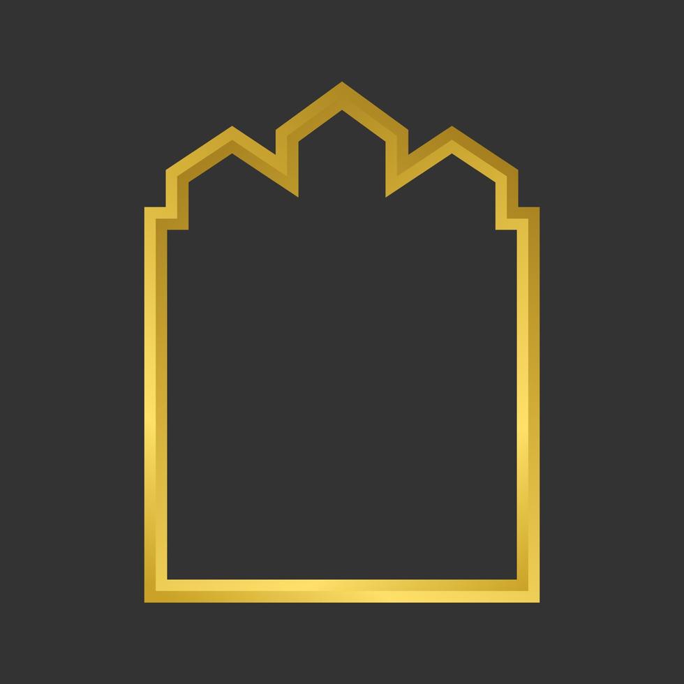 luxury arabic ornament frame shape vector. Islamic bagde emblem template. Islamic design element. vector