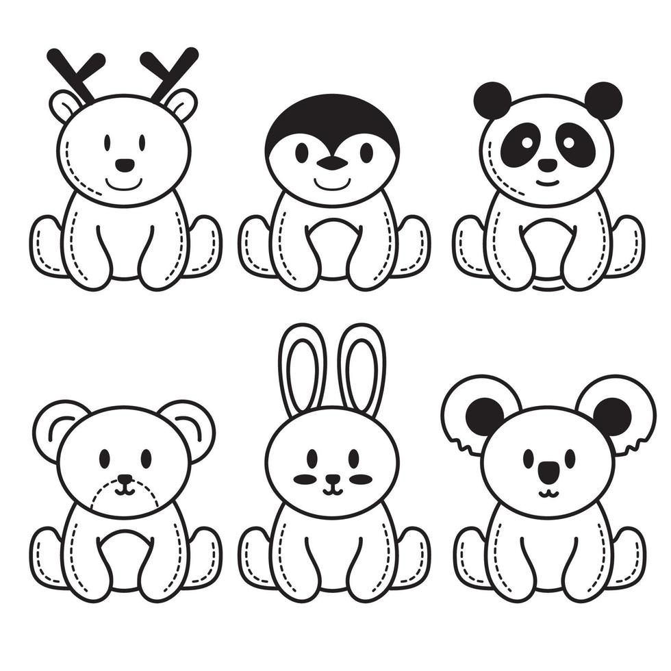 icon outline set, animal collection. Paint. Isolate the background. vector
