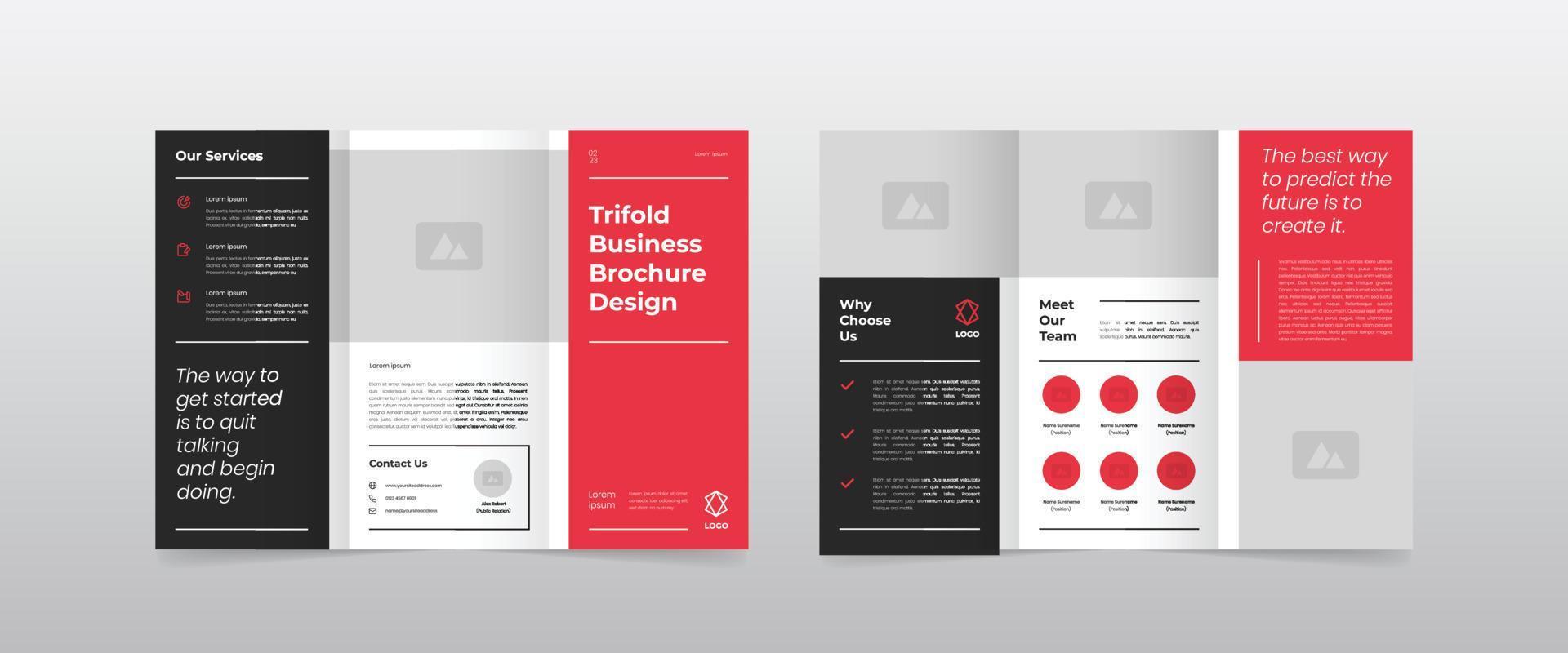 Modern Simple Business Trifold Brochure vector