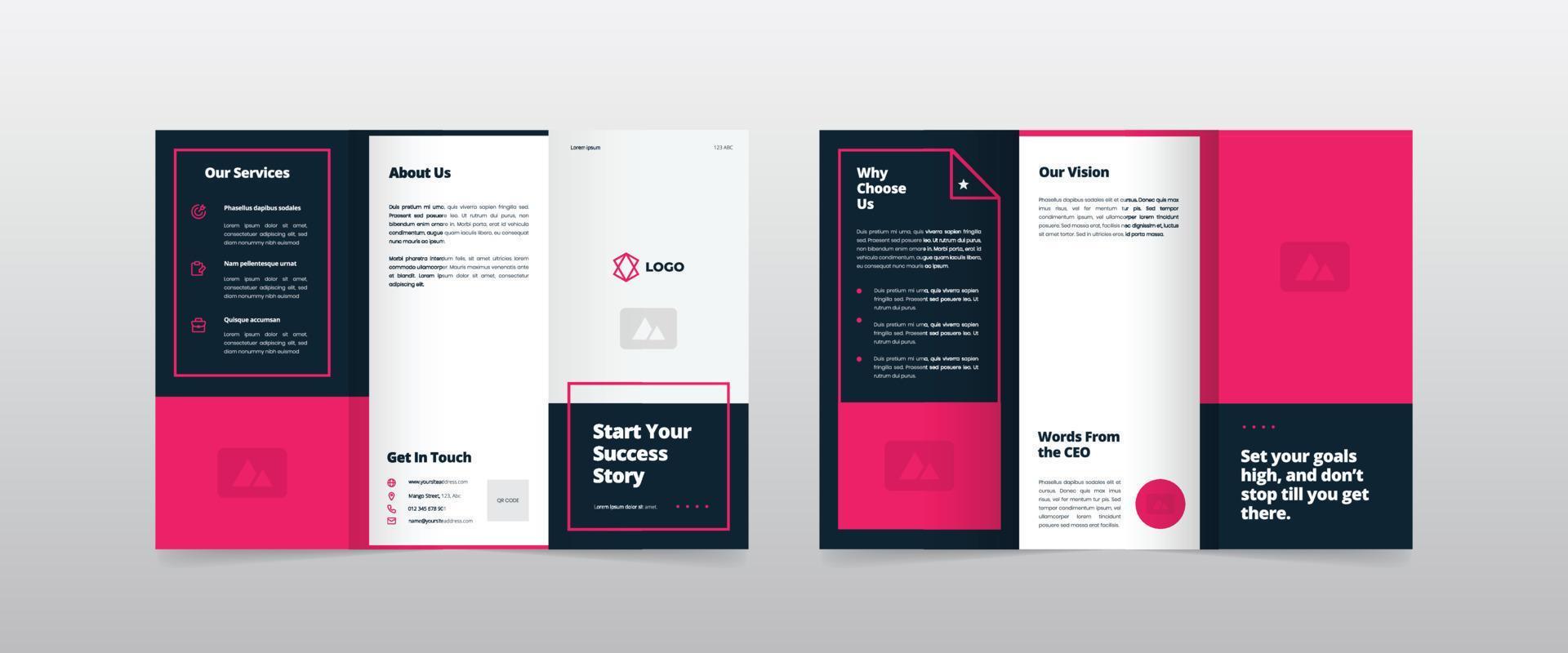 Modern Vibrant Business Trifold Brochure Template vector