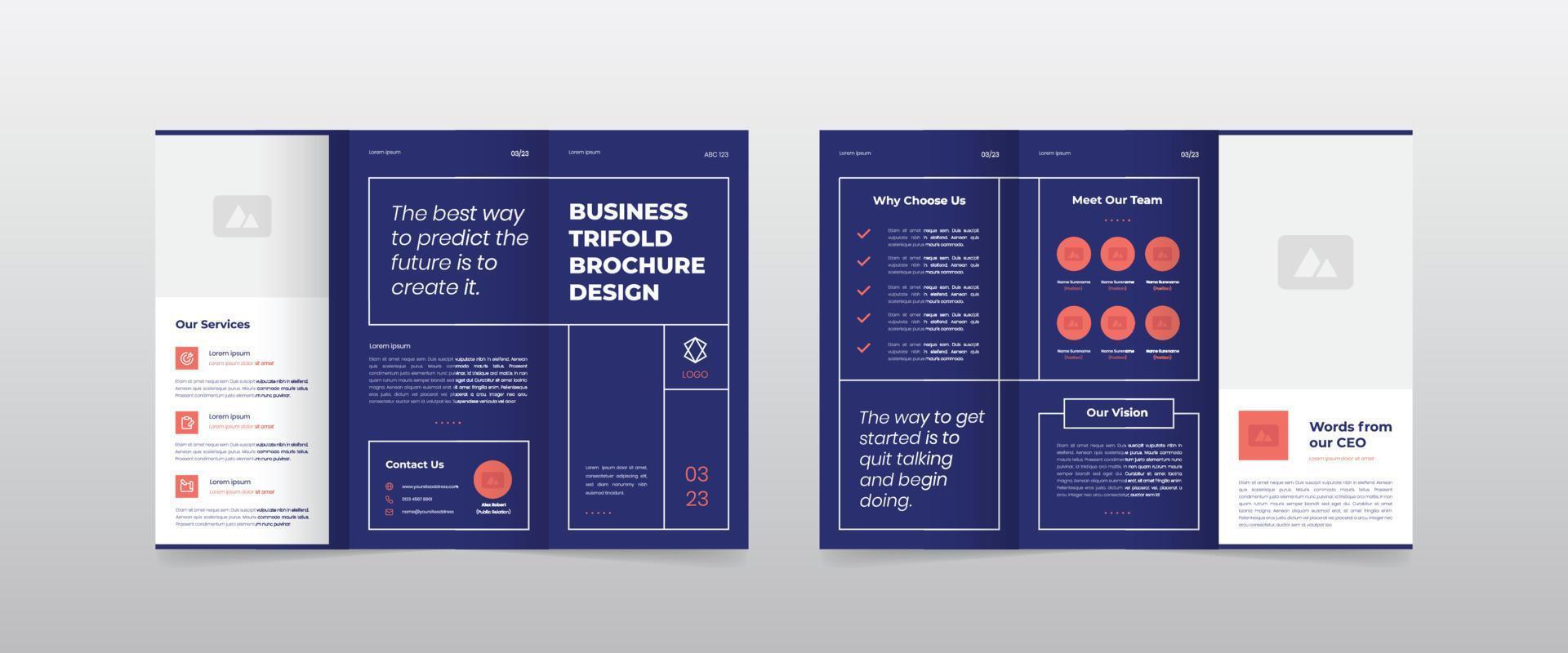 Modern Business Trifold Brochure Template vector