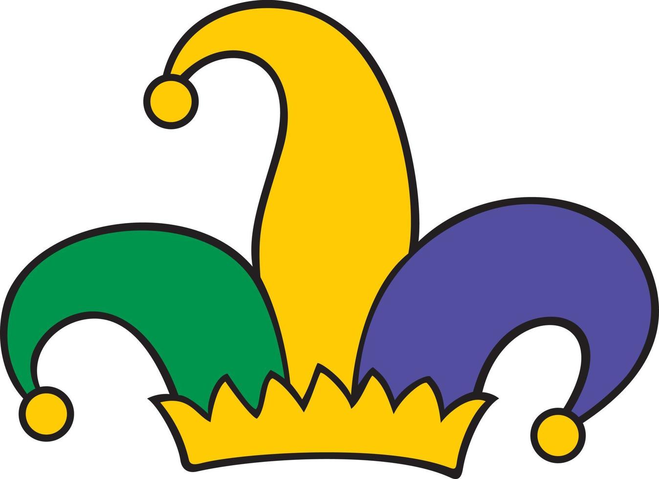 mardi gras jester hat drawing