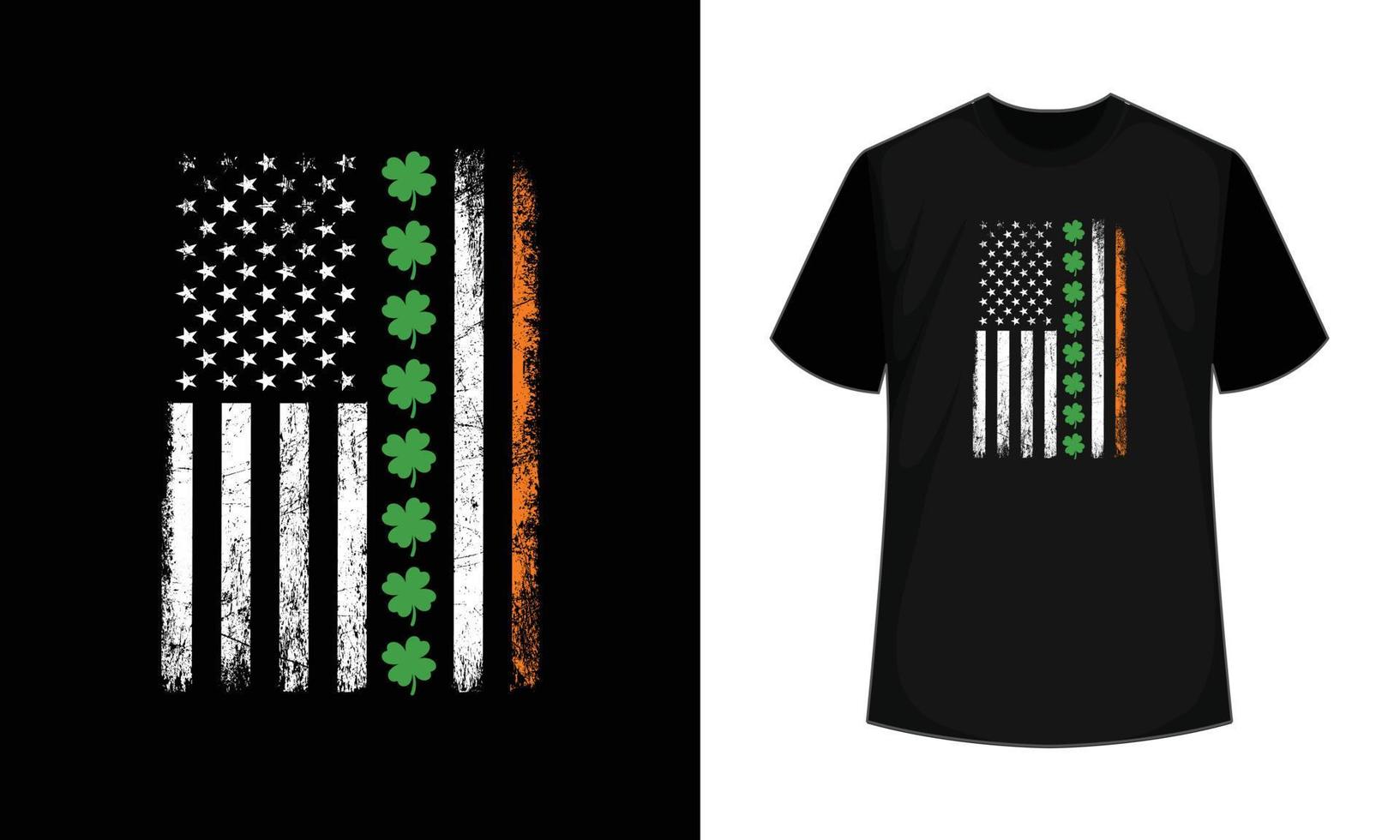 Happyy St. Patrick's Day Irish American Flag funny t-shirt design vector