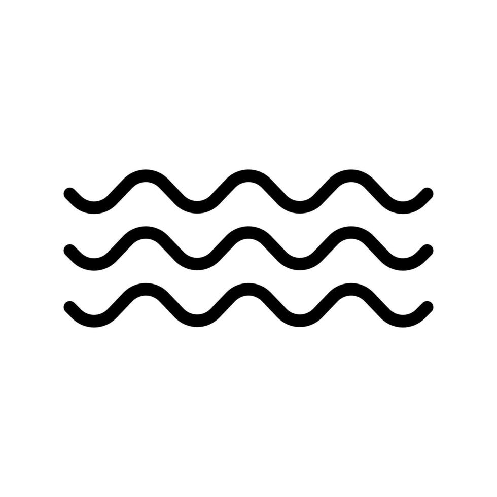 Wave icon in line style design isolated on white background. Water waves symbol. Editable stroke. vector