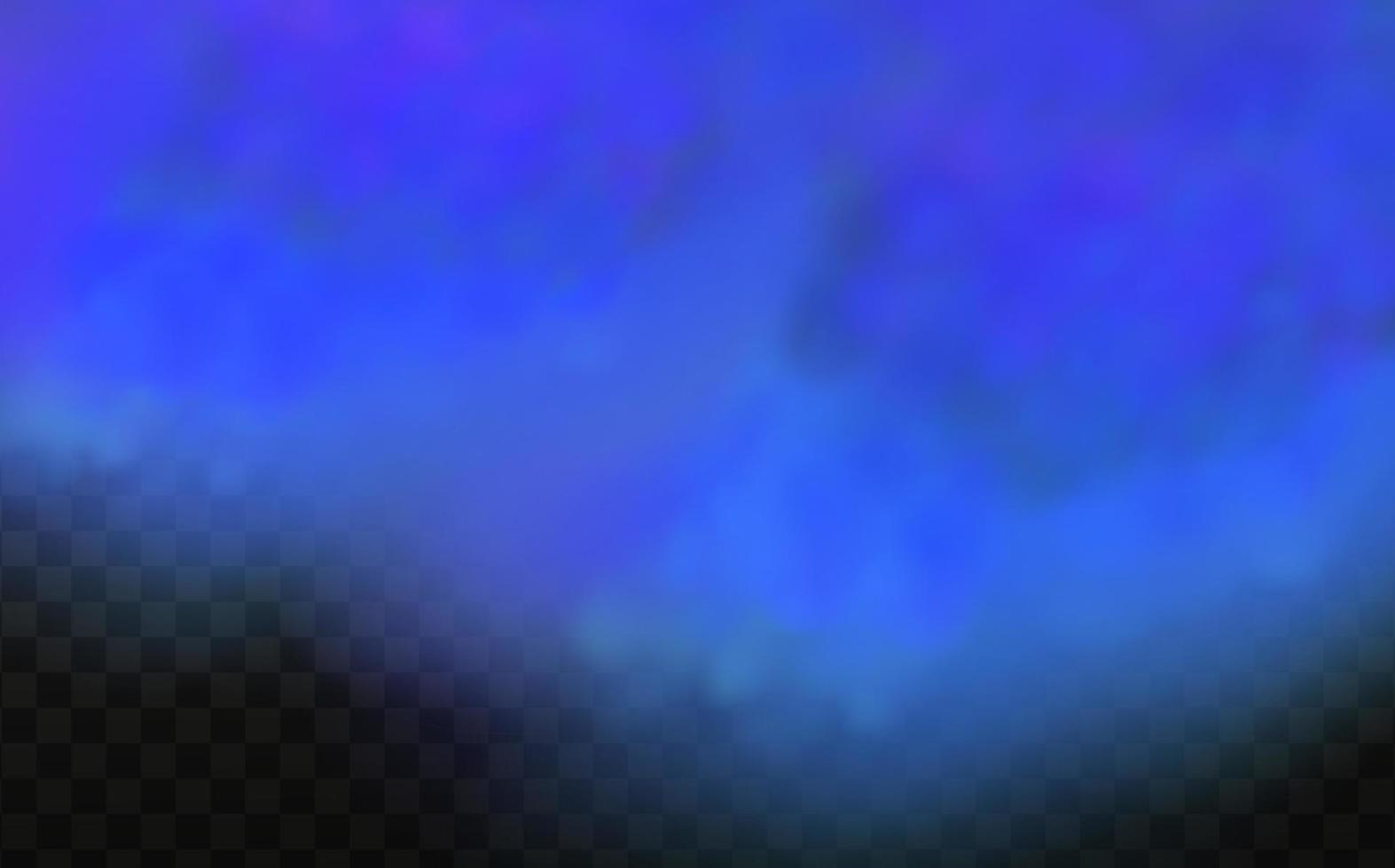 Blue vector cloudiness ,fog or smoke on dark checkered background.Cloudy sky or smog over the city.Vector illustration.