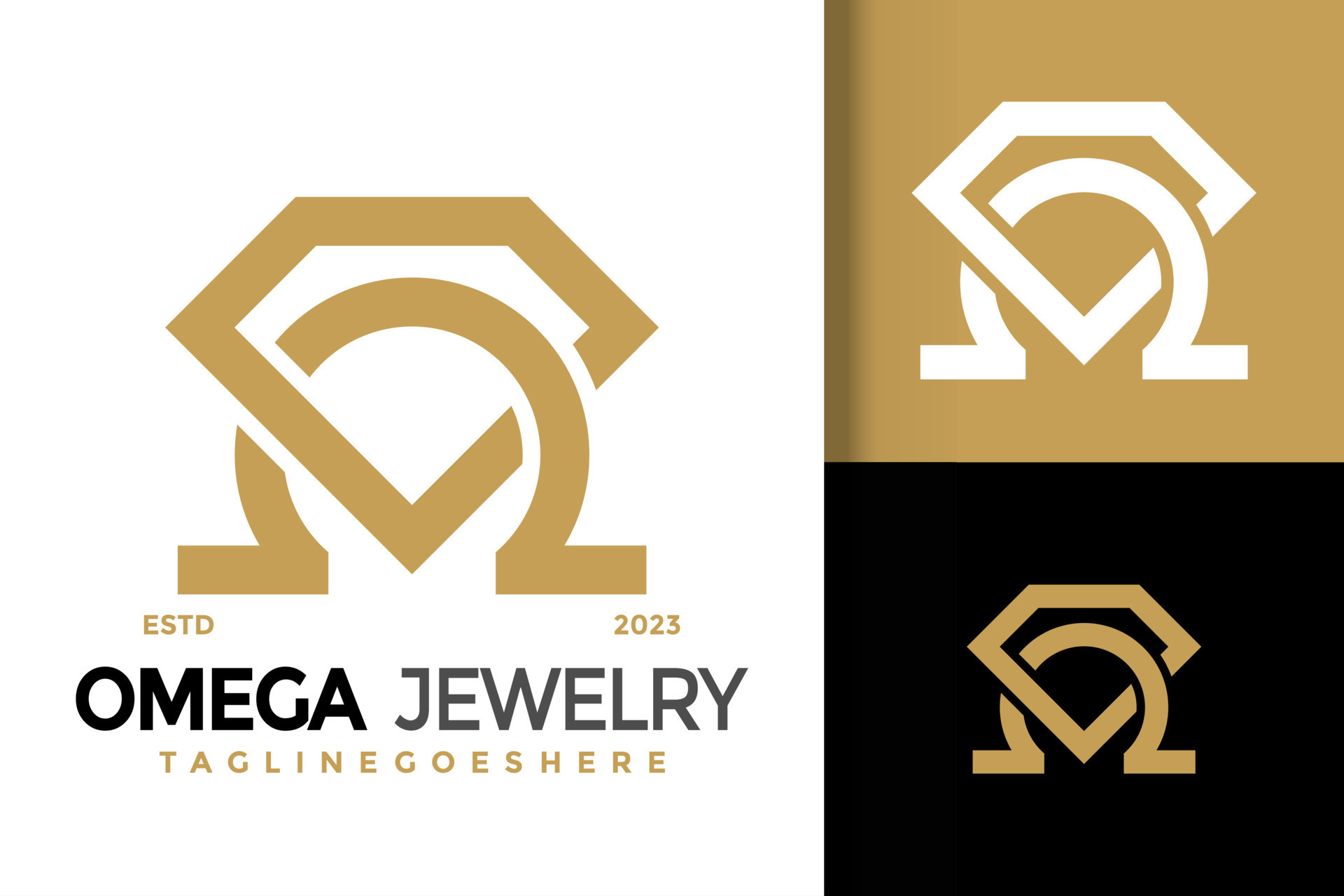 Omega diamond jewelry logo vector icon illustration 21626740 Vector Art