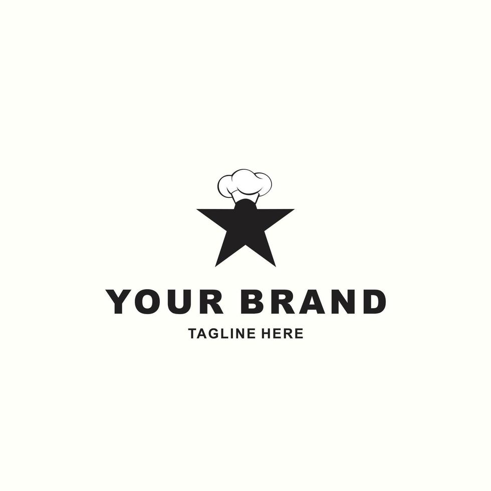 star logo with an elegant chef's hat suitable for your restaurant vector