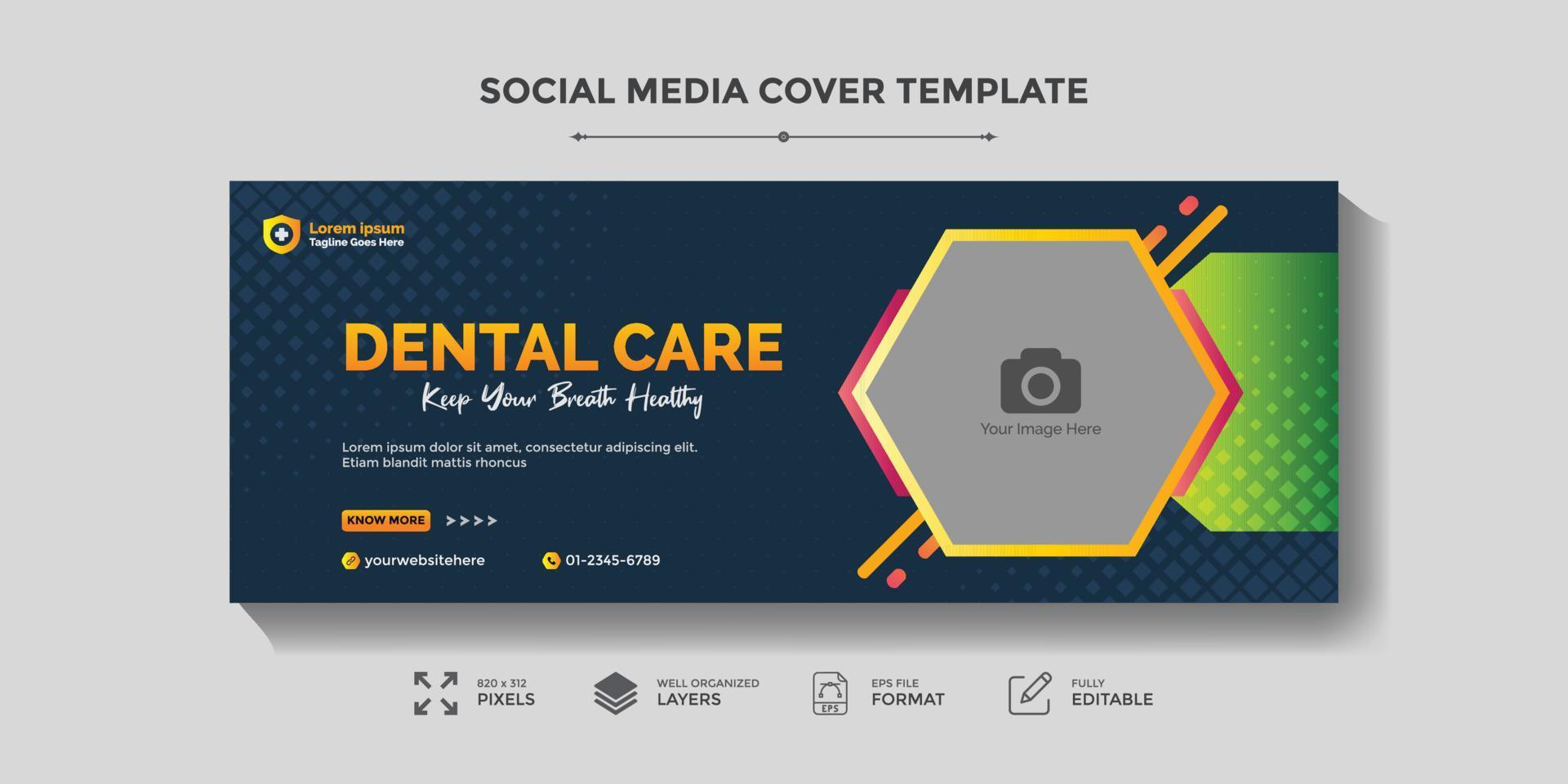 dental cuidado social medios de comunicación bandera o médico cuidado de la salud social medios de comunicación cubrir modelo vector